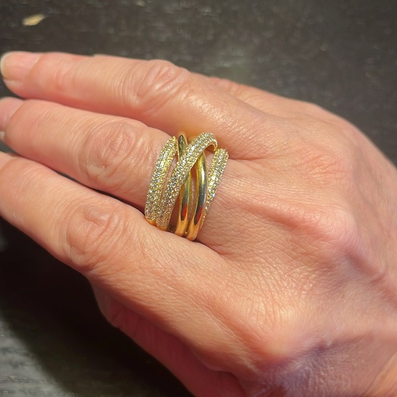 Sterling silver ring yellow gold - Picture 2 of 6